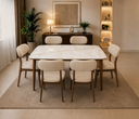 Warm Modern Dining Room with Marble Table.png