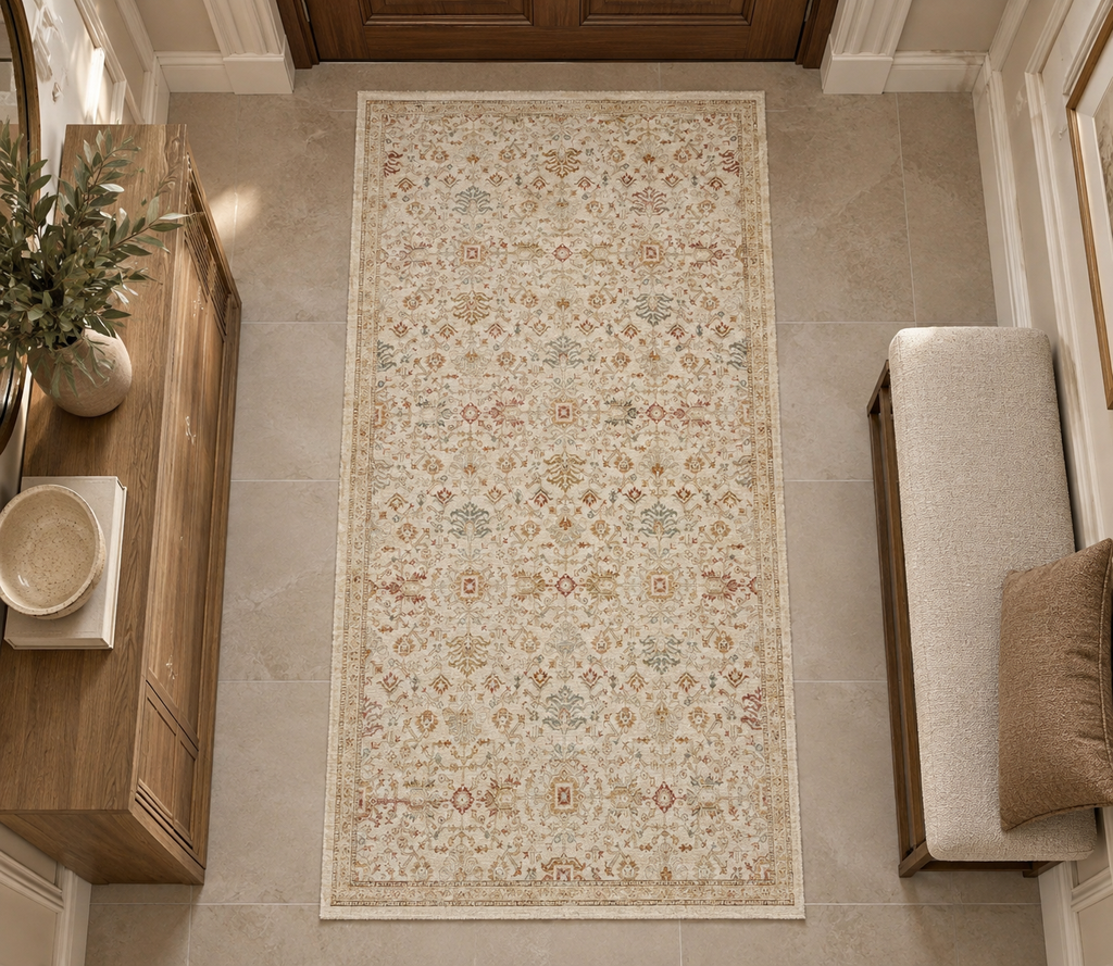Warm Traditional Entryway with Patterned Rug.png