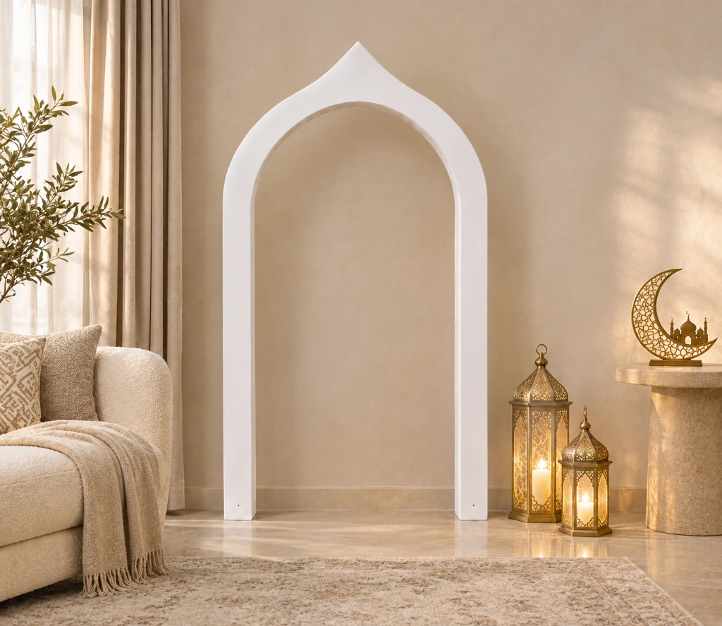 Elegant Ramadan Arch Living Room Decor.webp