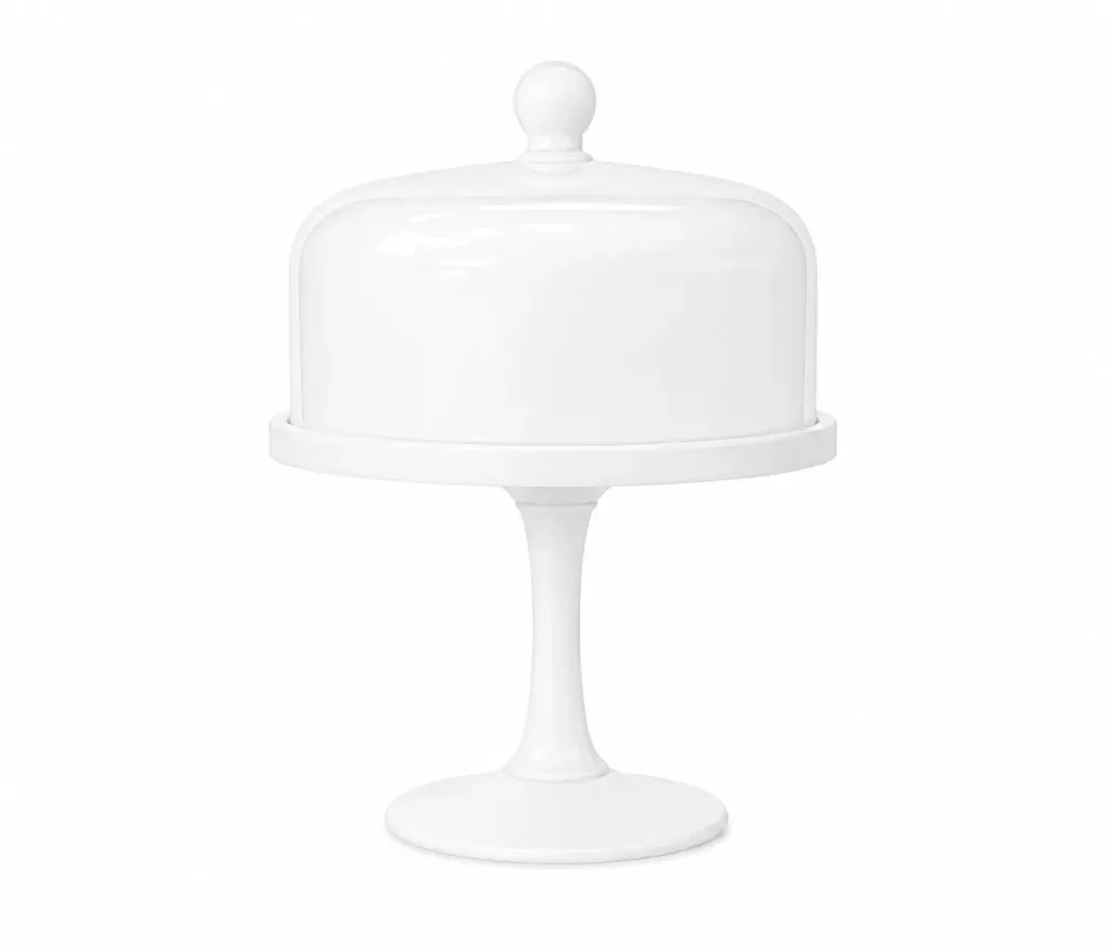 [HXH31101-W] طبق كيك زجاجي  (White)