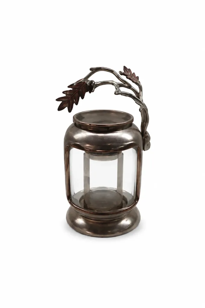 Lantern with tree trunk