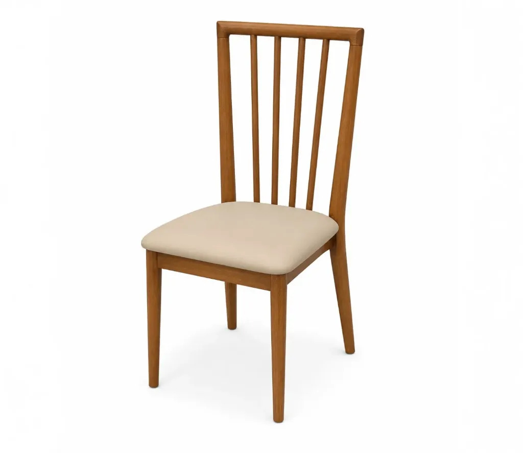 [h026  model 2] Wood and Leather Chair