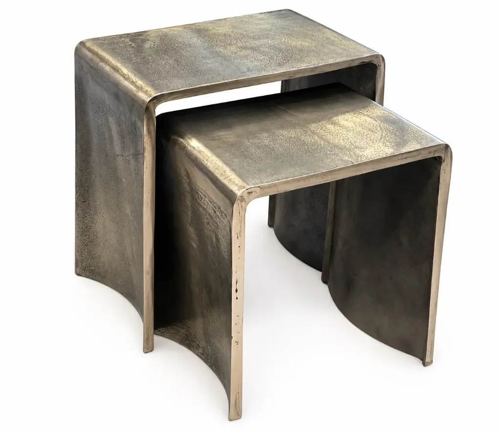 [MZ-1850 طاولات جنب سلفر] طاولات جانبية  (SILVER ANTIQUE)