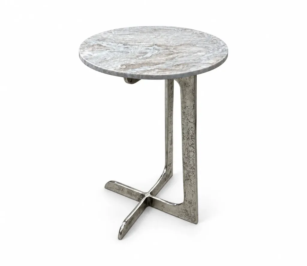 [MZ-1467 طاولة جانبية سلفر] SOFA TBLE (Silver)