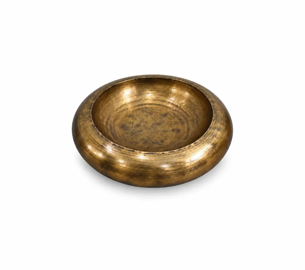 [AB7329-C  صينية  كروية مسطحة صغير] صينية معدنية ديكورية (Small)