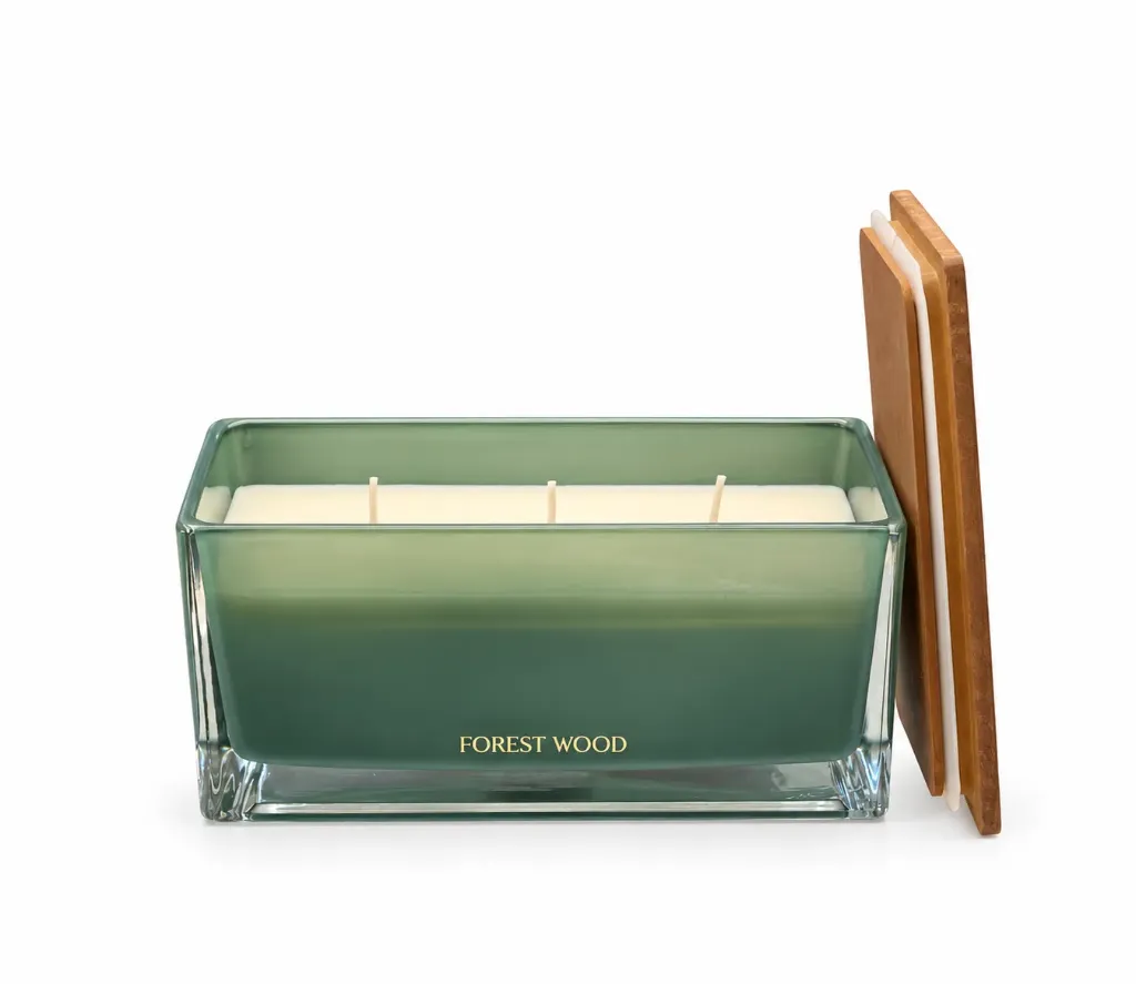 [صندوق شمع 16-1] شمعة عطرية بغطاء خشبي (forest wood)