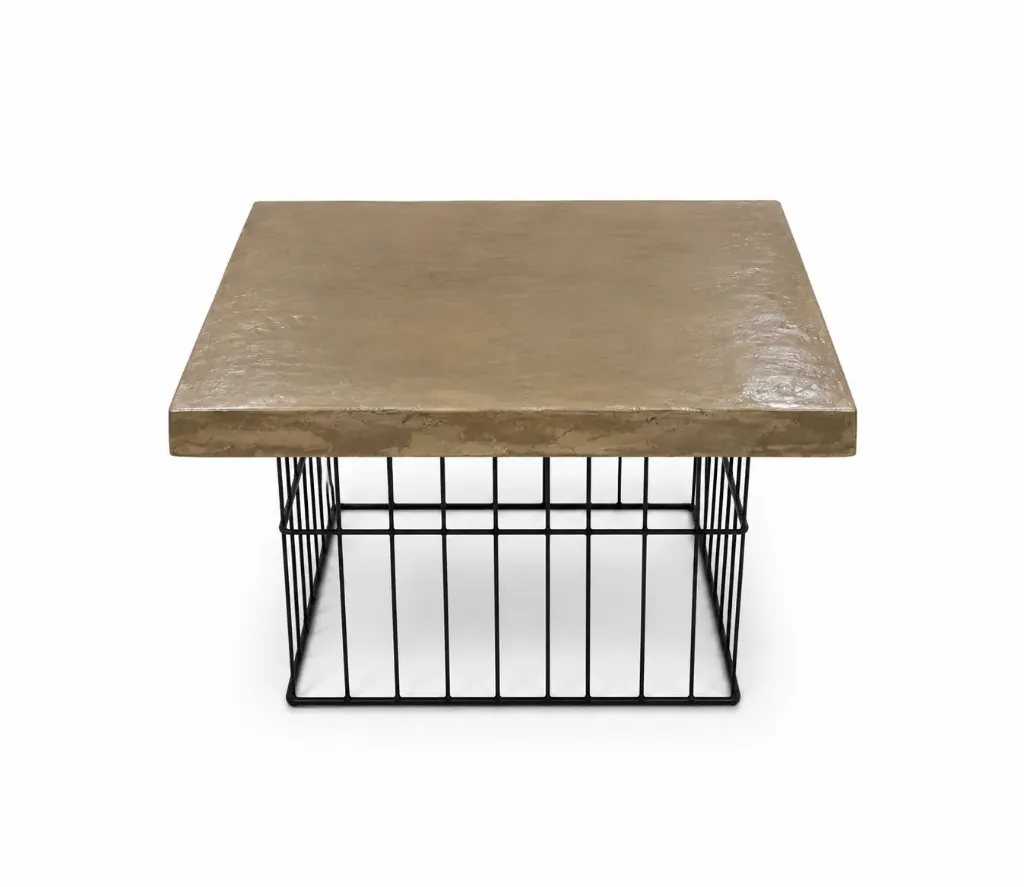 [10321-S] طاولة وسط المنيوم مربع (Gold, 60*60 CM)