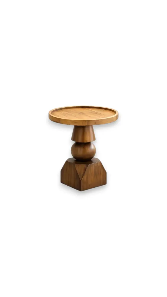 طاولة جنب قاعدة على شكل كرة ومثلث