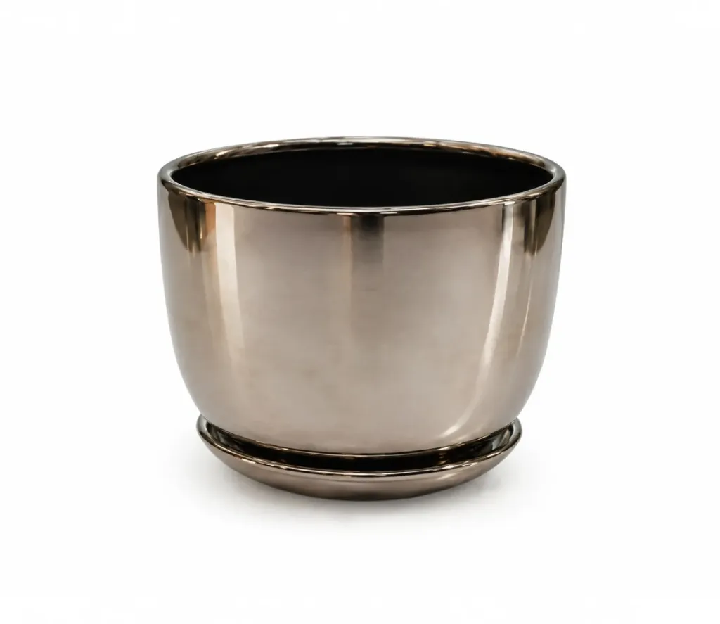 [2219] قوار مع صحن سفلي (Small, Silver)