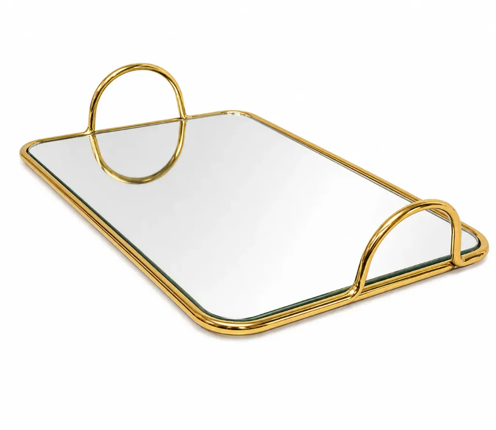 [6390S D6-2 صينية ذهبي صغير] صينية وجه مراي (Gold, Small)