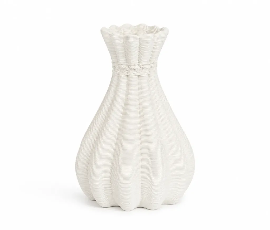 [24141-S فازة ابيض] فازة سيراميك (Small)