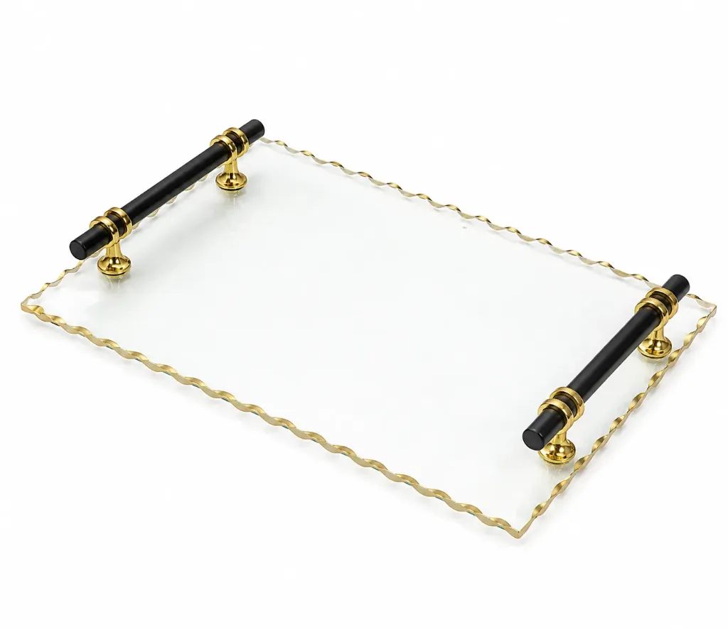 [D3_3] صينية زجاج شفاف   (Small, Rectangle)