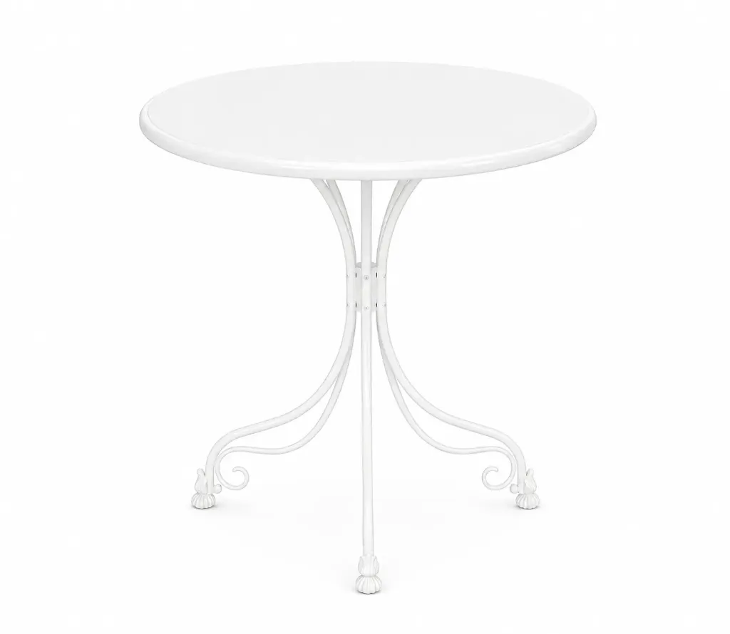 [ابيضhx7869] طاولة حديدية مستديرة (White)
