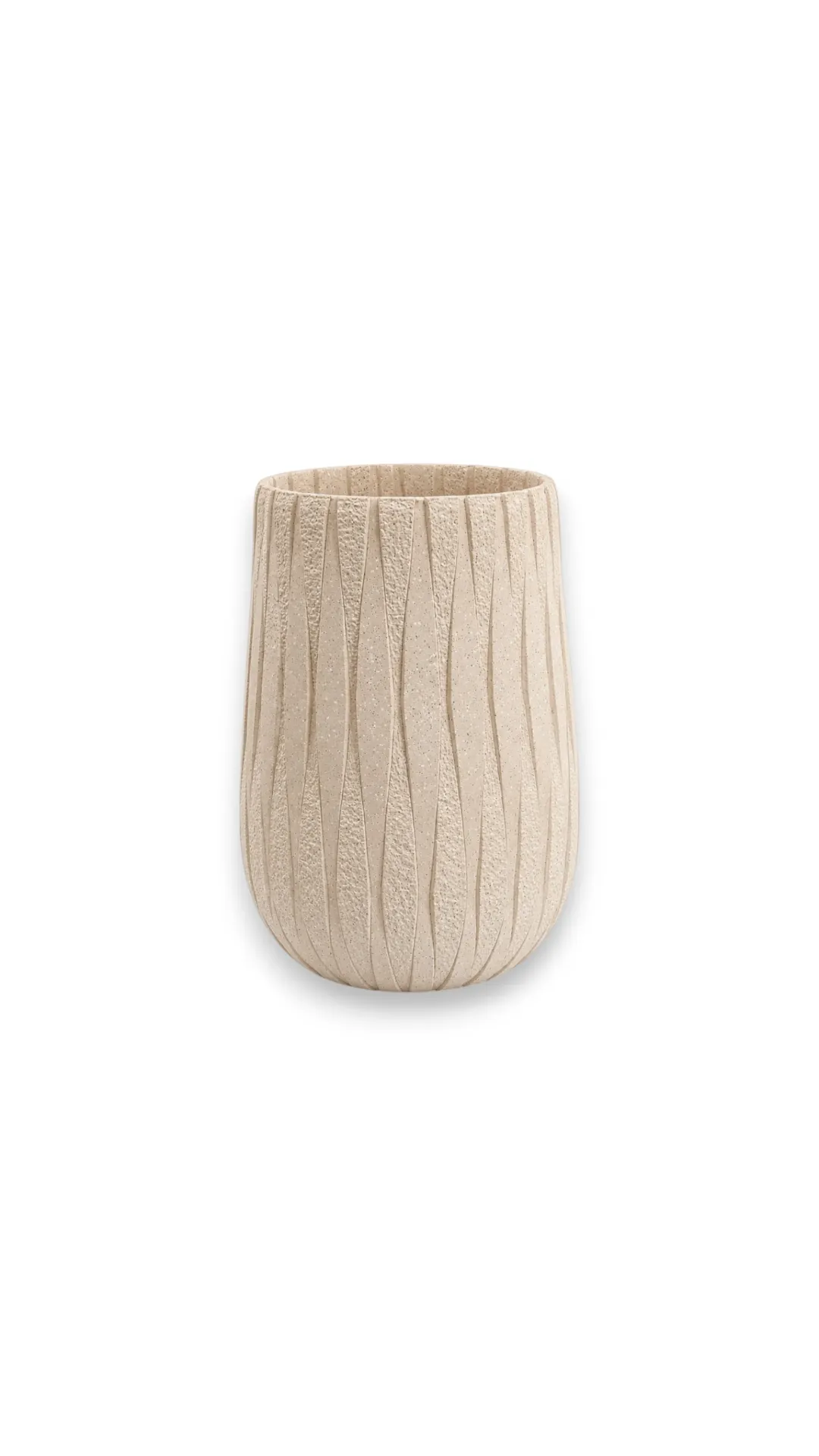 Beige Ribbed Pot
