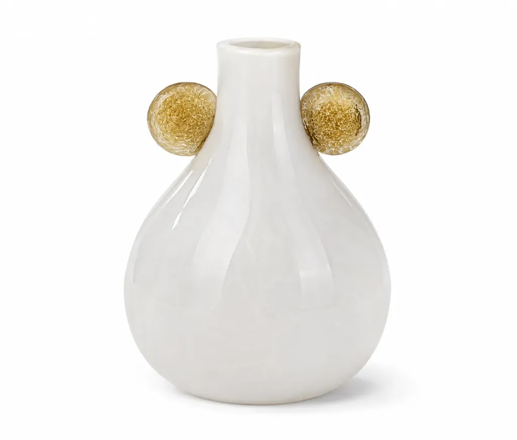 [BX88-34-3] فازة زجاجية كاروسيل بوب (White)