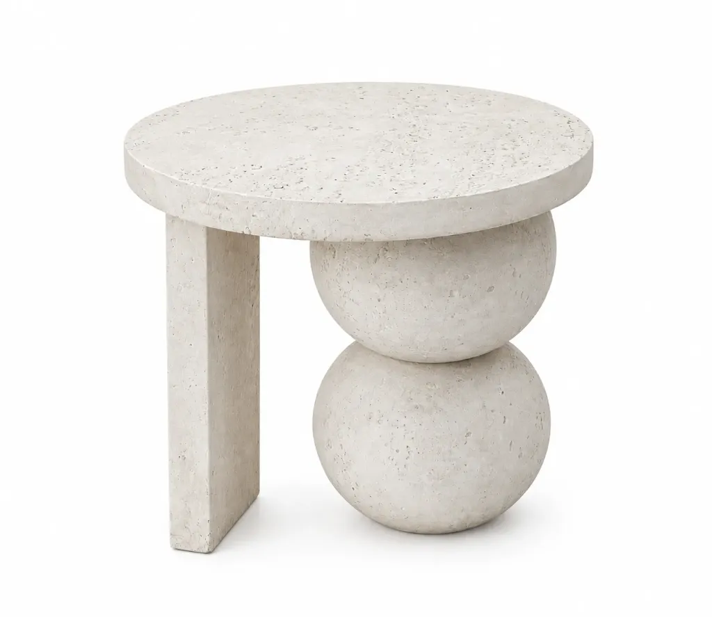 Side table with a ball-shaped base